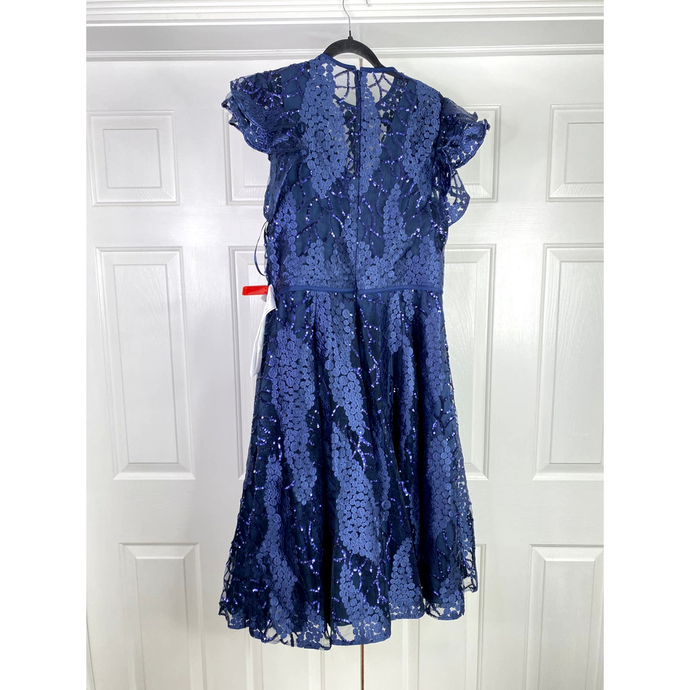 NWT Mac Duggal FLUTTER SLEEVE SEQUIN APPLIQUE COCKTAIL DRESS, #12467, Size 8 - Picture 5 of 7